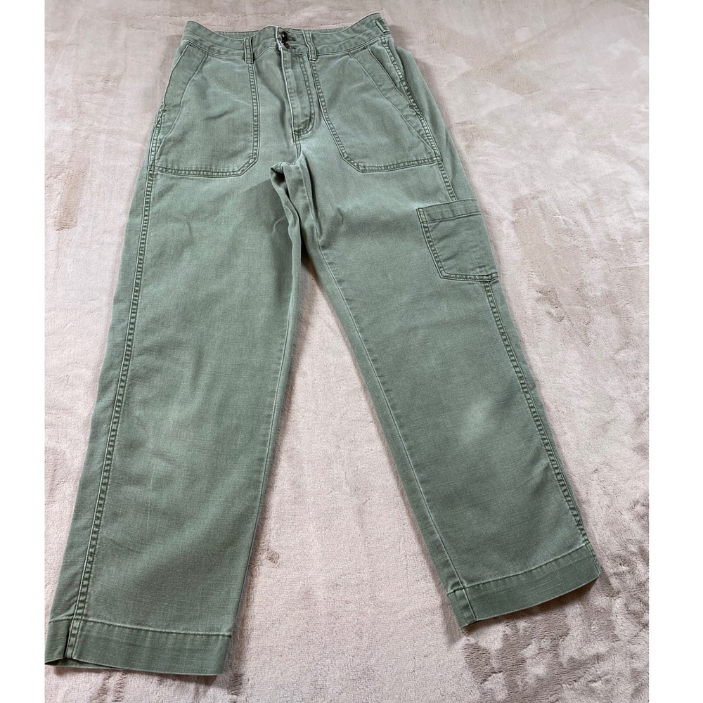 Madewell Military Straight Pants Olive Green Fatigue Utility Cargo Womens Sz 25